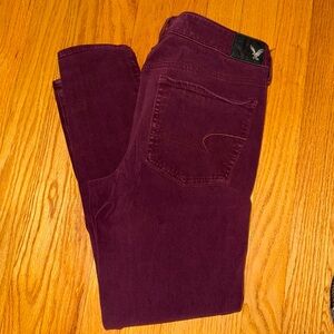 AE maroon jeggings- size 8